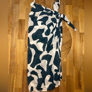 Abercrombie & Fitch Teal and White 100% Cotton Sarong Wrap Skirt